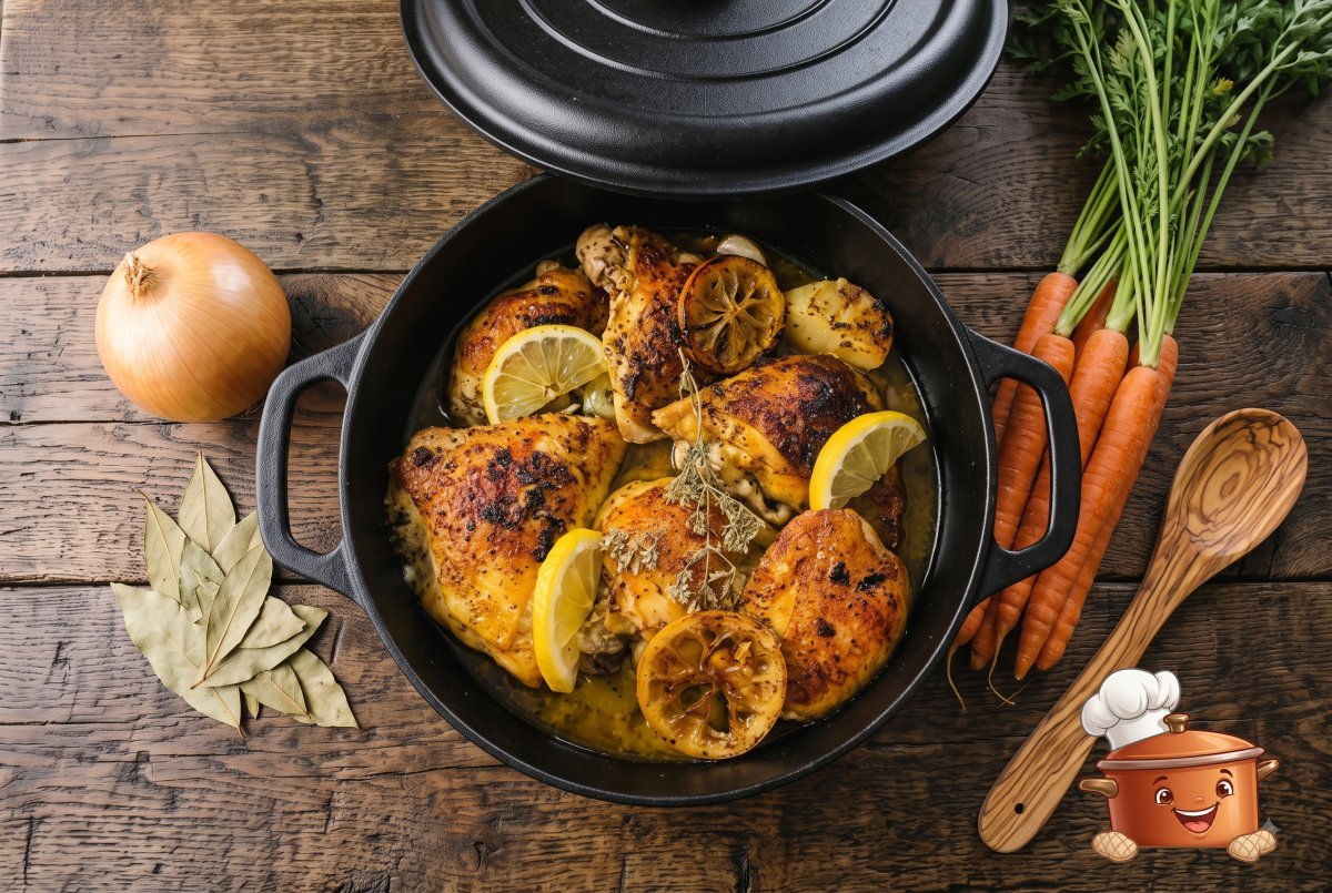 Poulet au citron et aux pommes