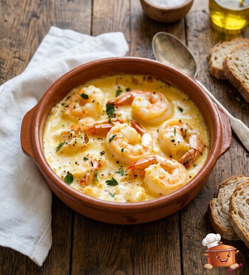Cassolette de poisson et crevettes au safran